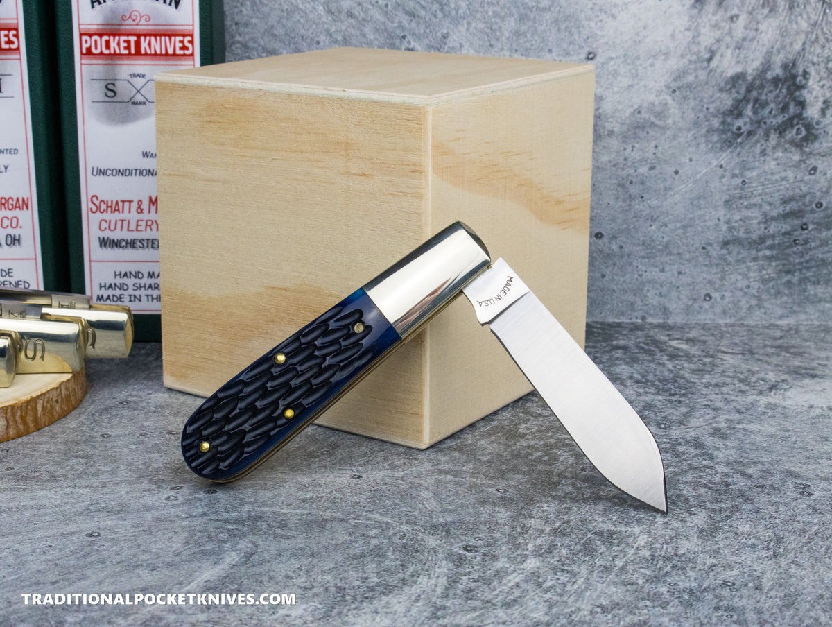 Cooper Cutlery Schatt&amp;Morgan Cutlery #69 Barlow Blue Jigged Bone (B)