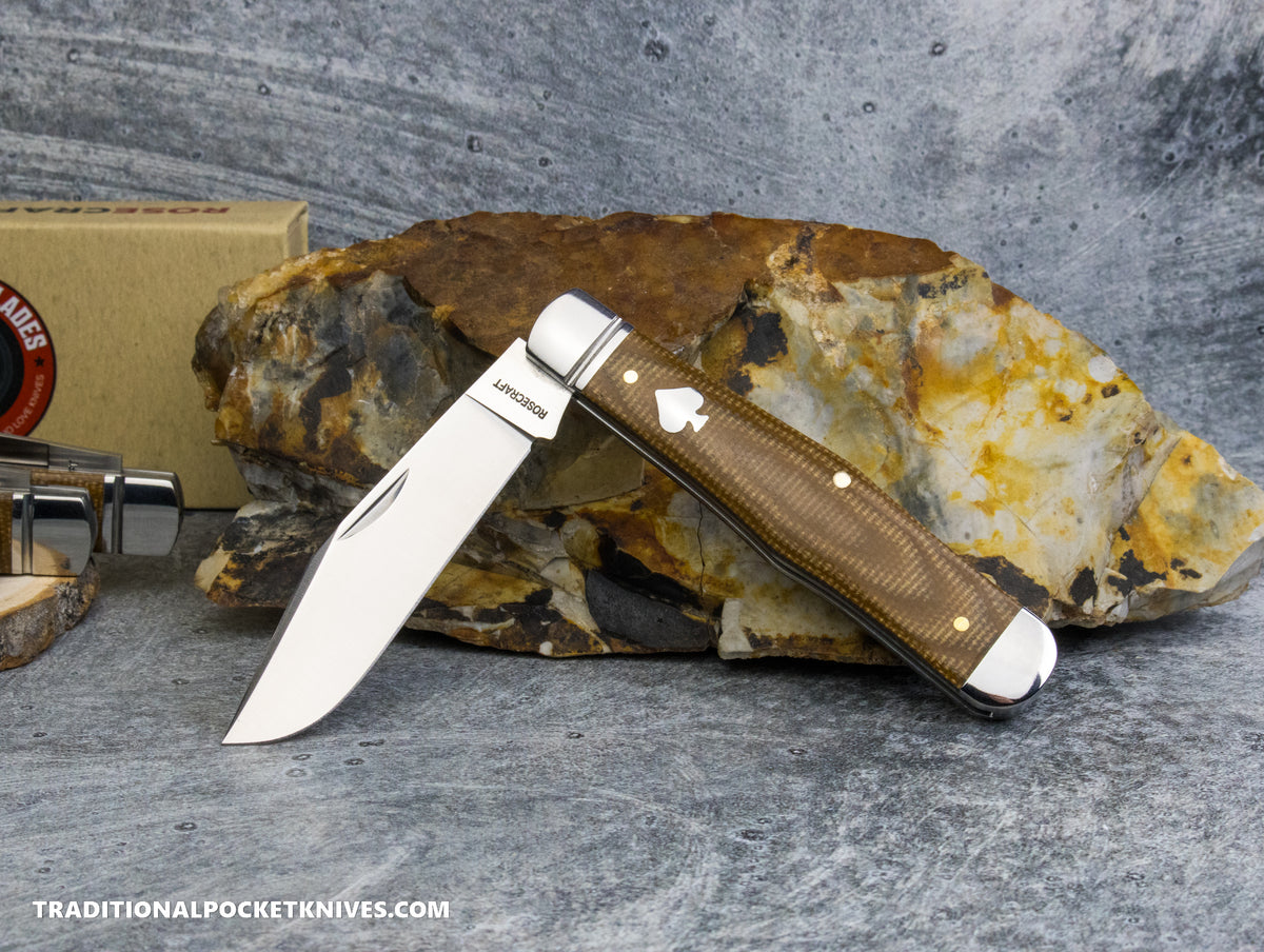 RoseCraft Blades Cumberland River Coke Bottle Light Brown Micarta (RCT026-LBM)