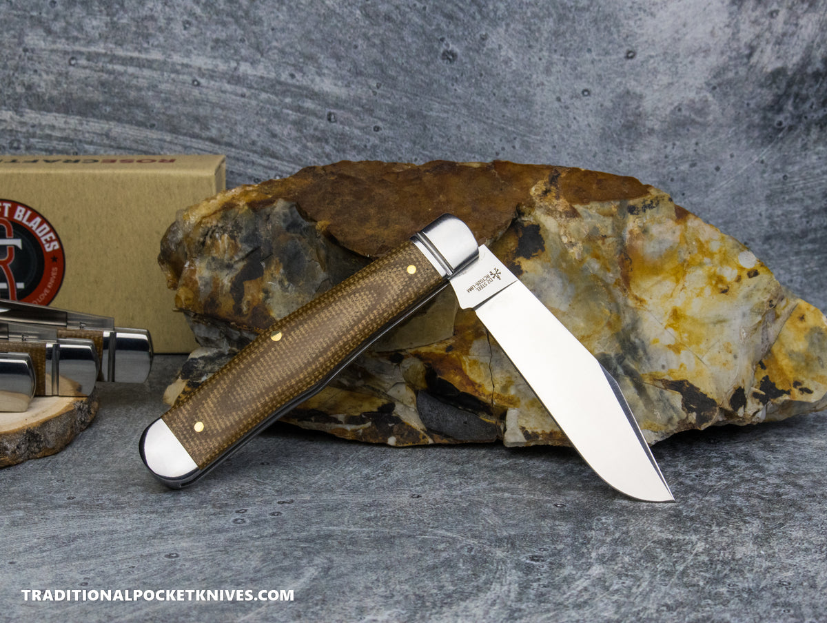 RoseCraft Blades Cumberland River Coke Bottle Light Brown Micarta (RCT026-LBM)