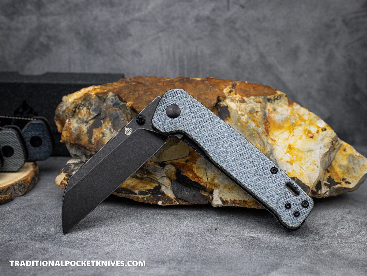 QSP Penguin Knife QS130-B2 Denim Micarta D2 Steel
