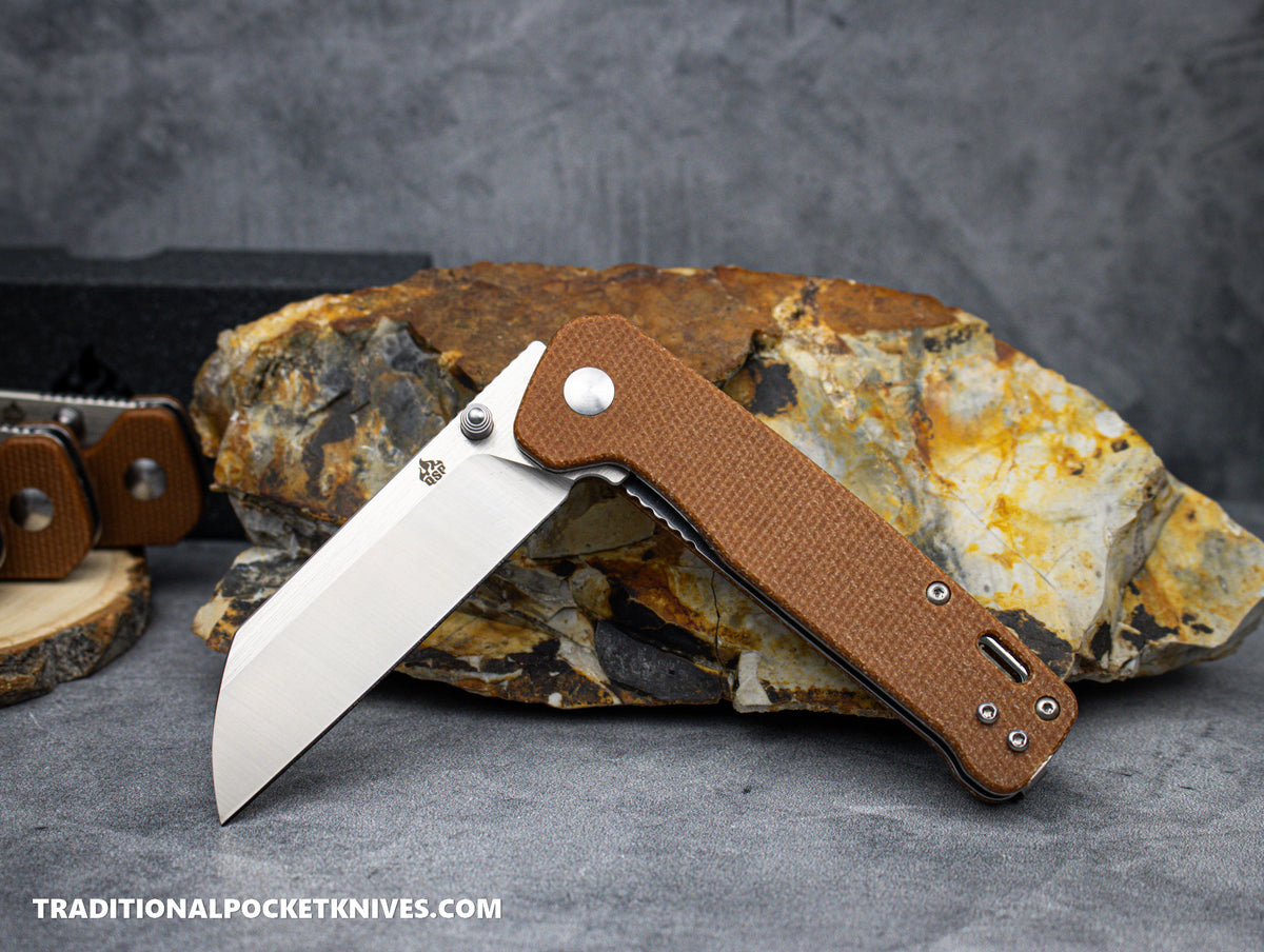 QSP Penguin Knife QS130-J Tan Micarta D2 Steel