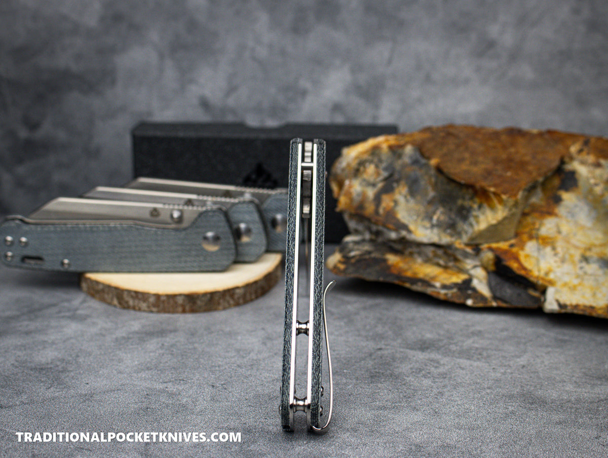QSP Penguin Knife QS130-B Denim Micarta D2 Steel