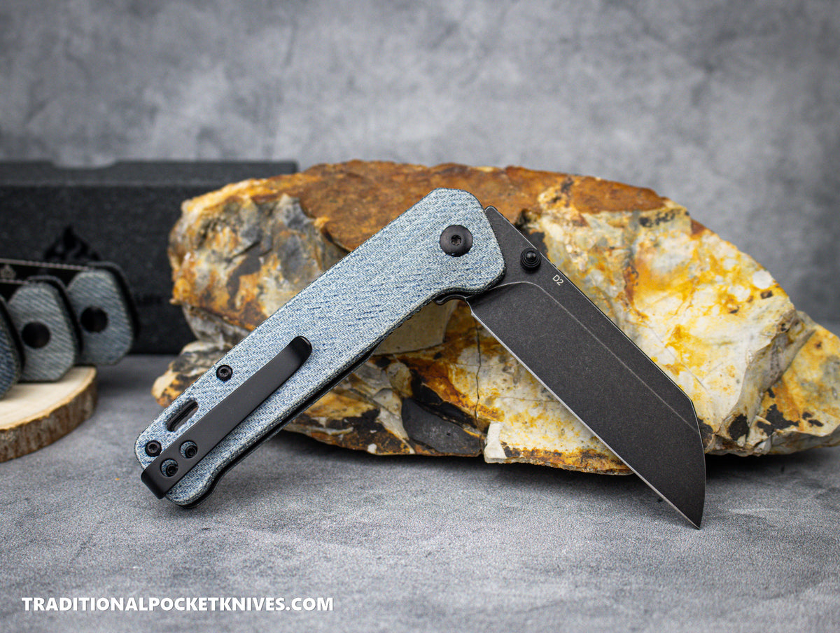 QSP Penguin Knife QS130-B2 Denim Micarta D2 Steel