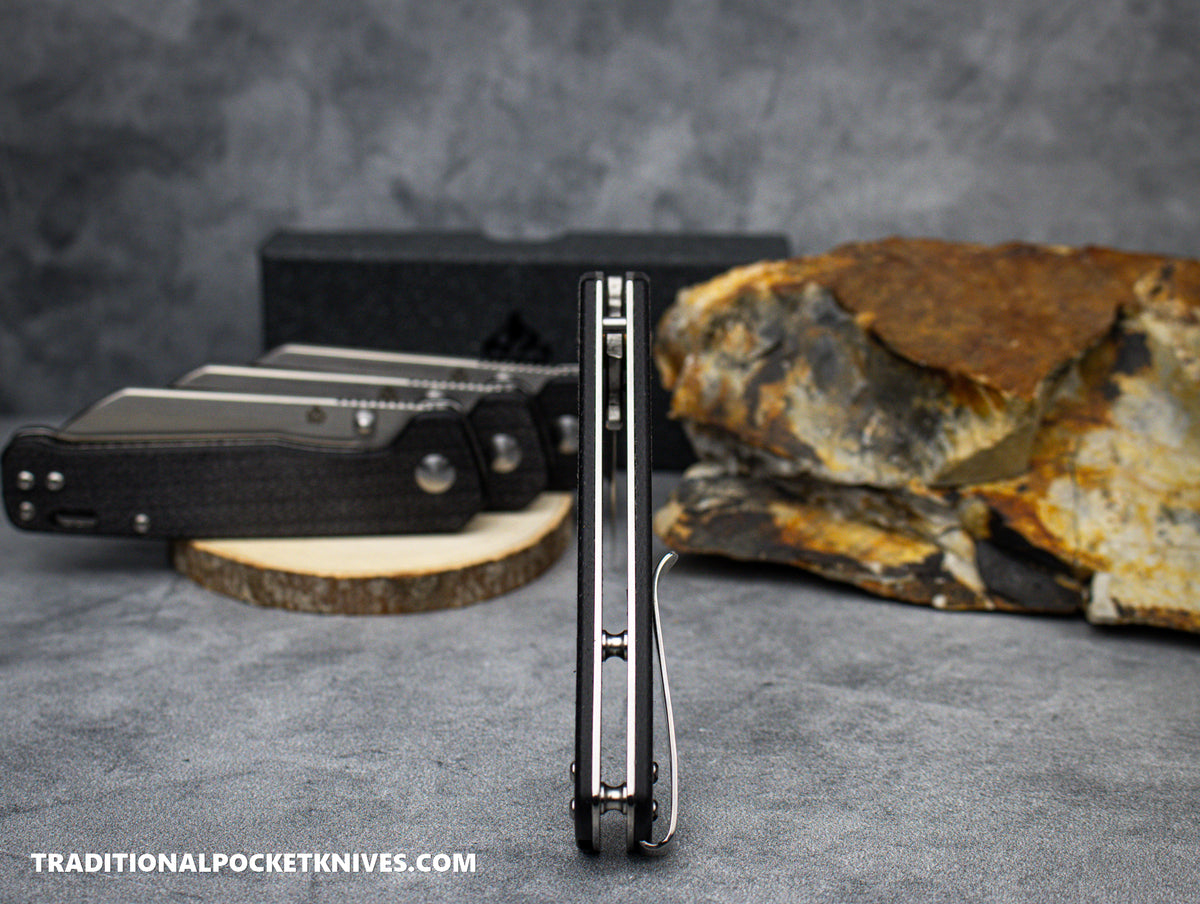 QSP Penguin Knife QS130-I Black Micarta D2 Steel