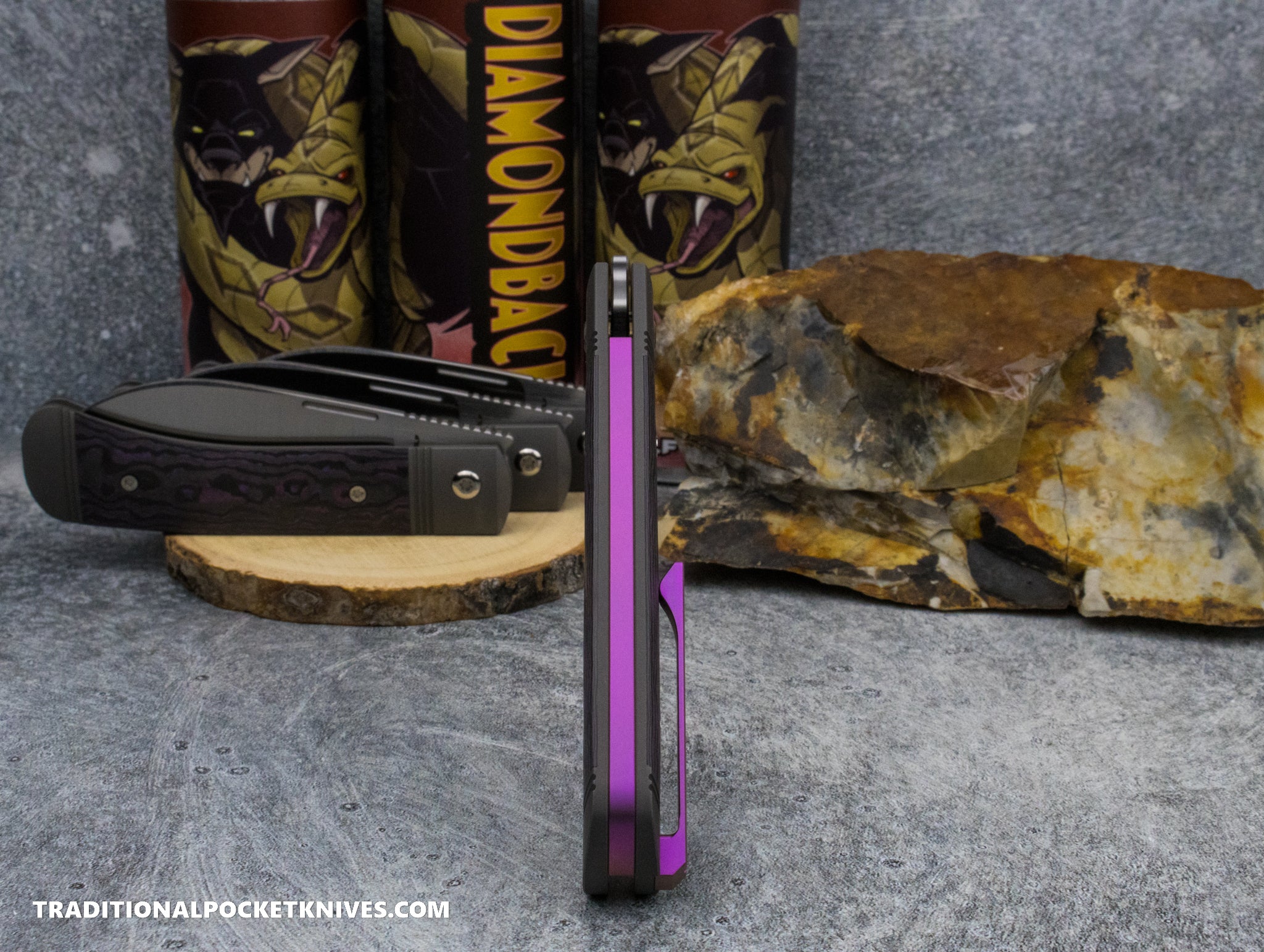 Jack Wolf Knives Diamondback Jack Fat Carbon Purple Haze - C
