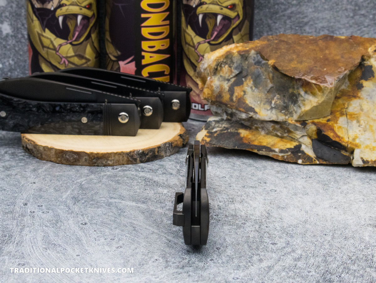 Jack Wolf Knives Diamondback Jack Kirinite Black Ice DLC Belt Satin
