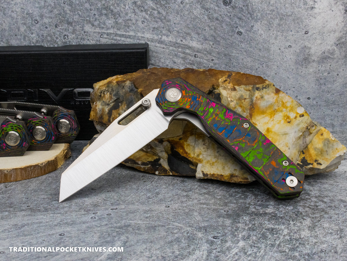 Divo Knives Exclusive Tall Boy Milled CamoCarbon 80&#39;s S90V Satin