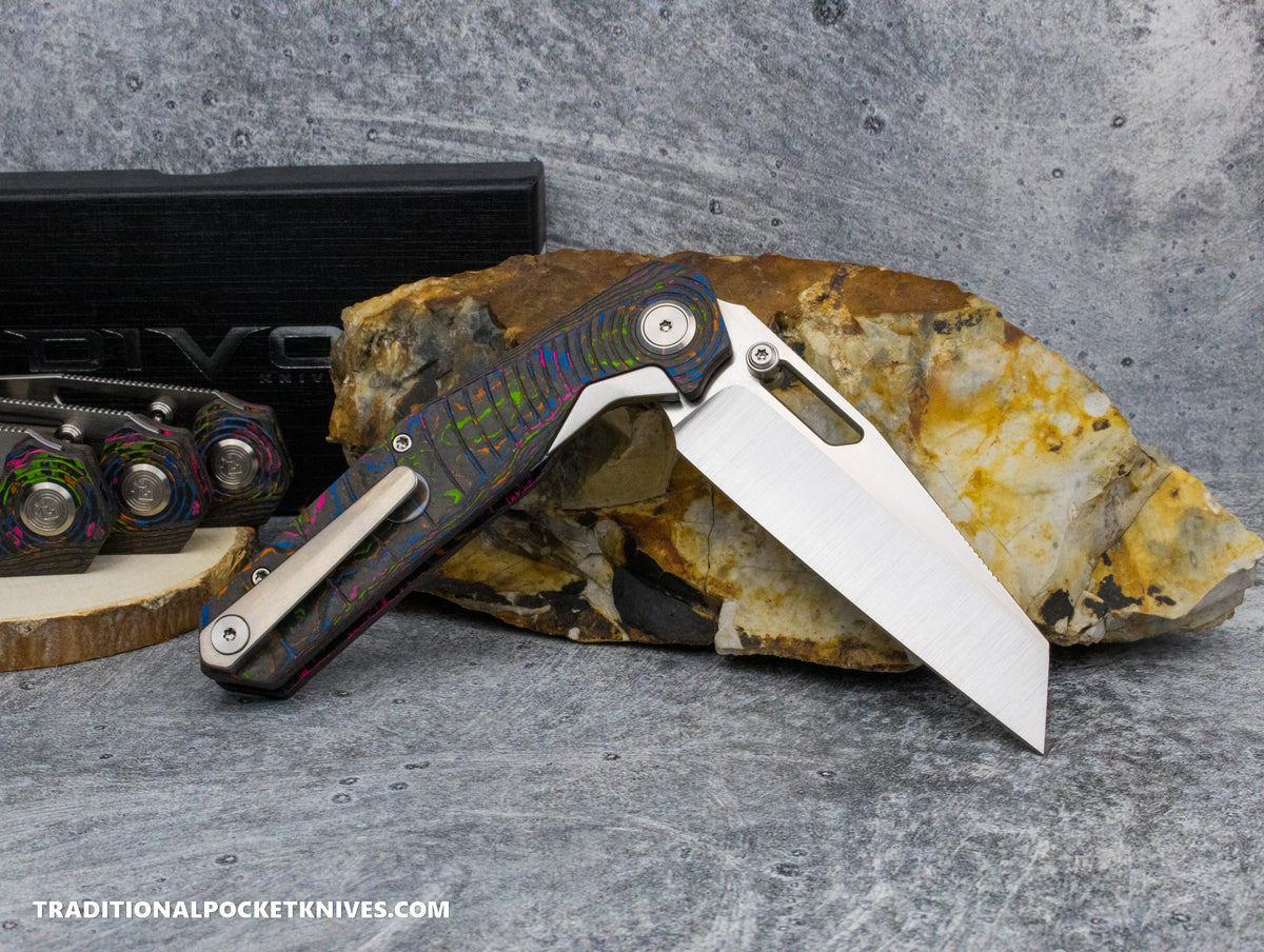 Divo Knives Exclusive Tall Boy Milled CamoCarbon 80&#39;s S90V Satin