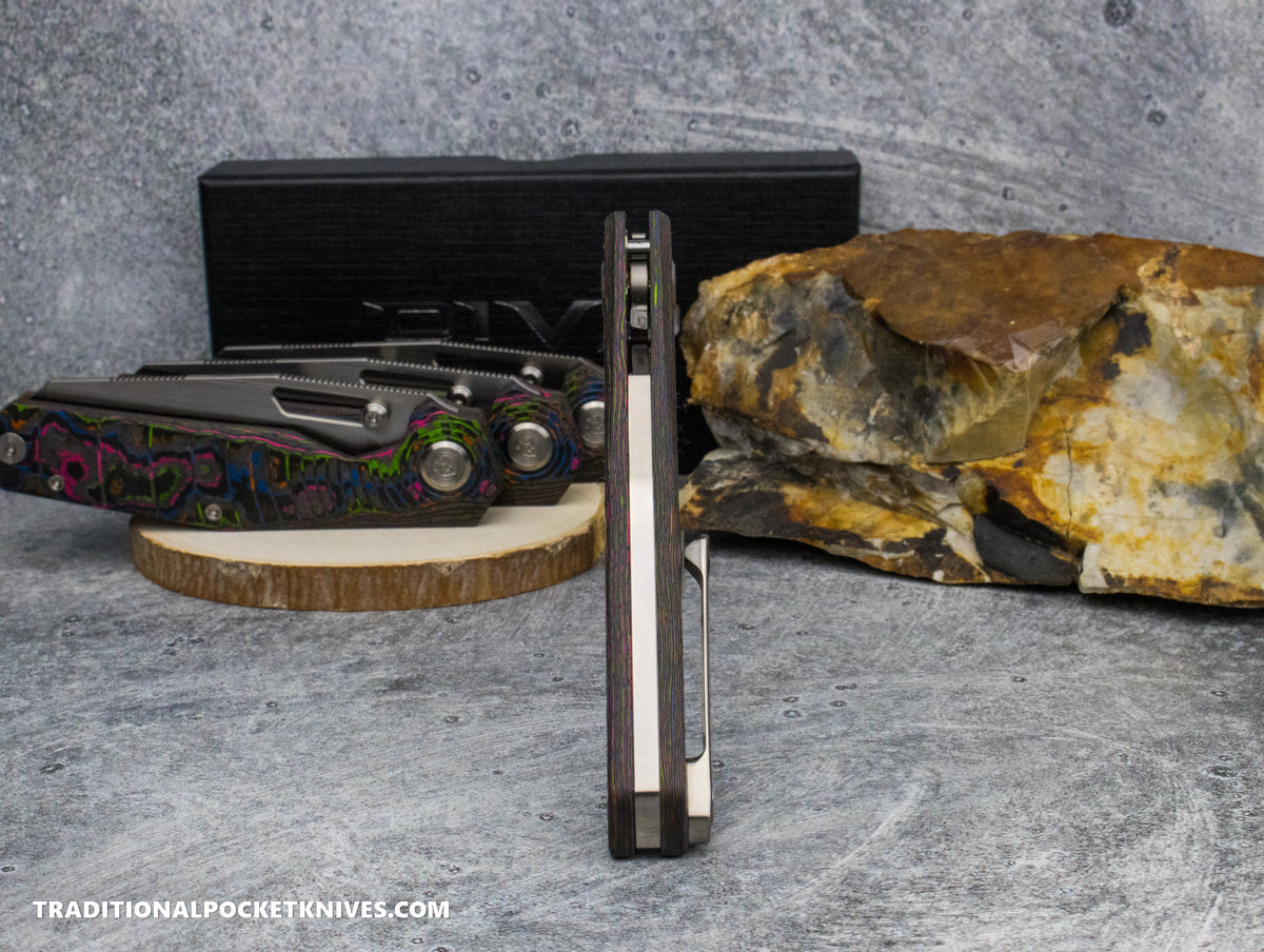 Divo Knives Exclusive Tall Boy Milled CamoCarbon 80&#39;s S90V Satin