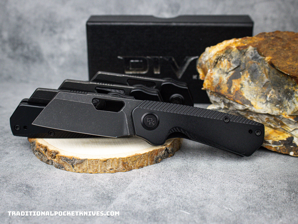 Divo Knives Exclusive Nip Blackwash S90V PVD Titanium
