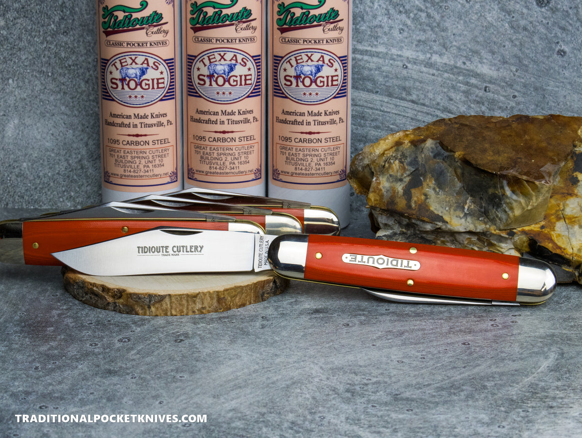 Great Eastern Cutlery #981226 Tidioute Cutlery Texas Stogie Ember Orange Micarta