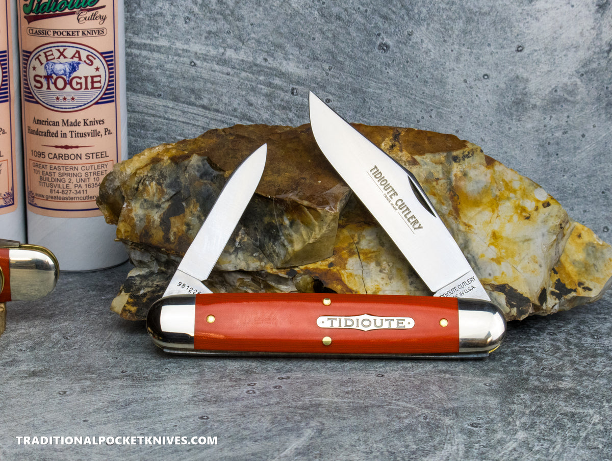 Great Eastern Cutlery #981226 Tidioute Cutlery Texas Stogie Ember Orange Micarta