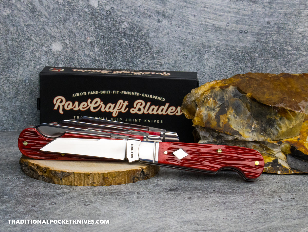 RoseCraft Blades Elk River Easy Open Jack Red Jigged Bone (RCT027-RJB)