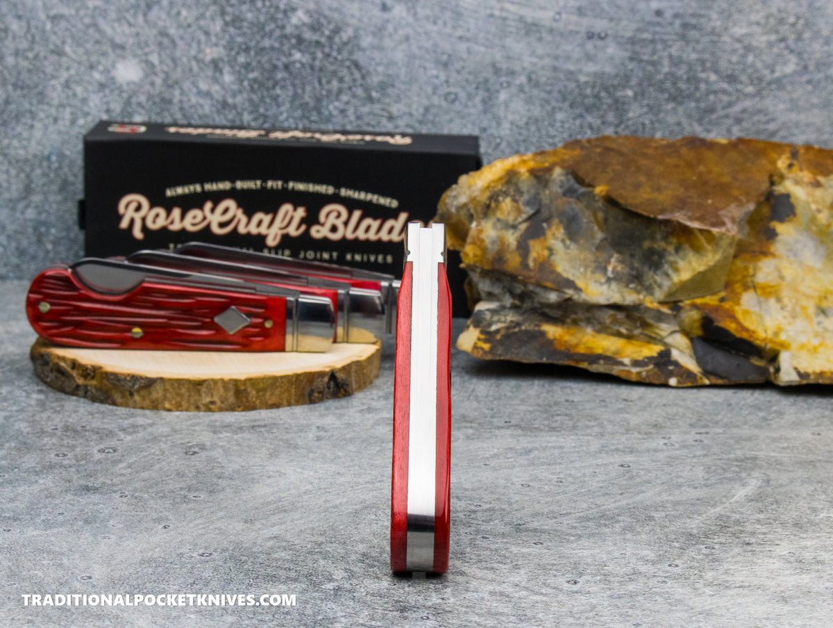 RoseCraft Blades Elk River Easy Open Jack Red Jigged Bone (RCT027-RJB)