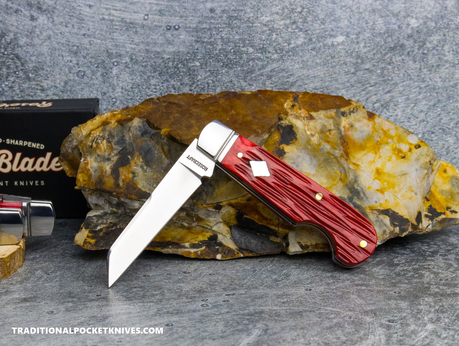 RoseCraft Blades Elk River Easy Open Jack Red Jigged Bone (RCT027-RJB)