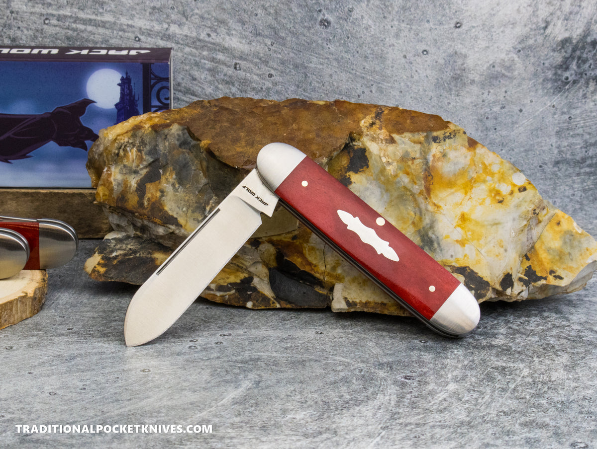 Jack Wolf Knives Equal End Smooth Red Bone - Gateway Series