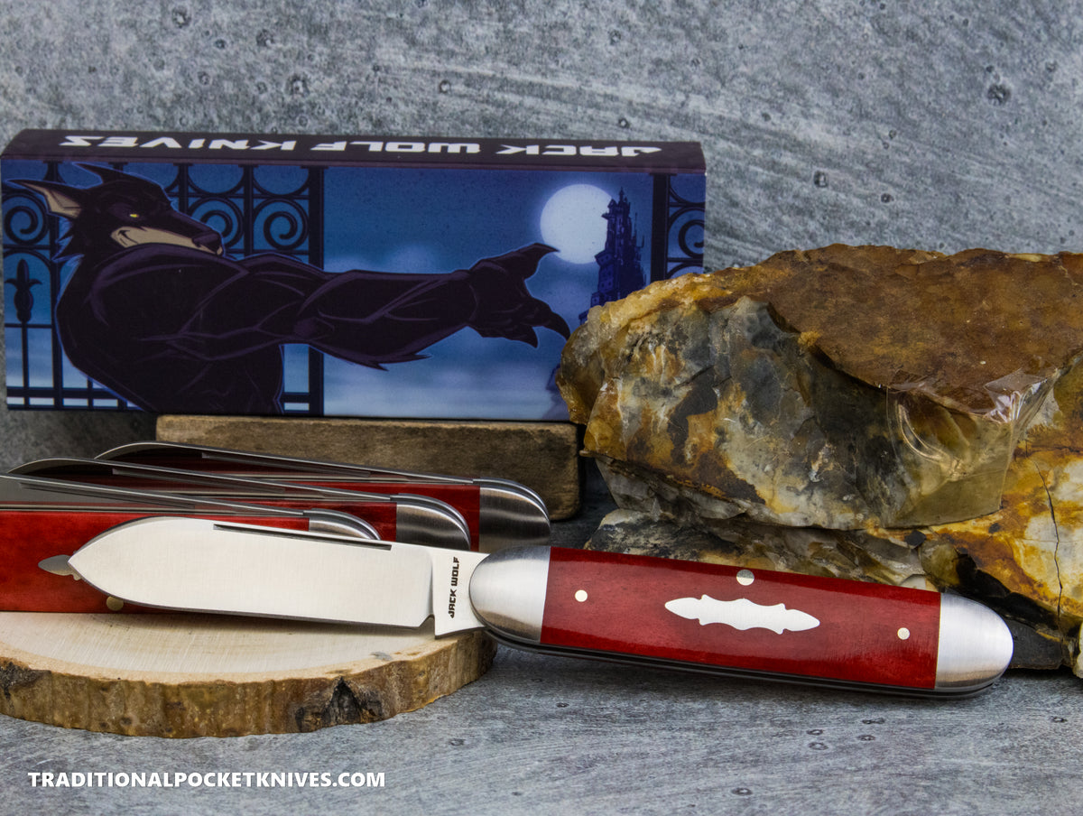 Jack Wolf Knives Equal End Smooth Red Bone - Gateway Series