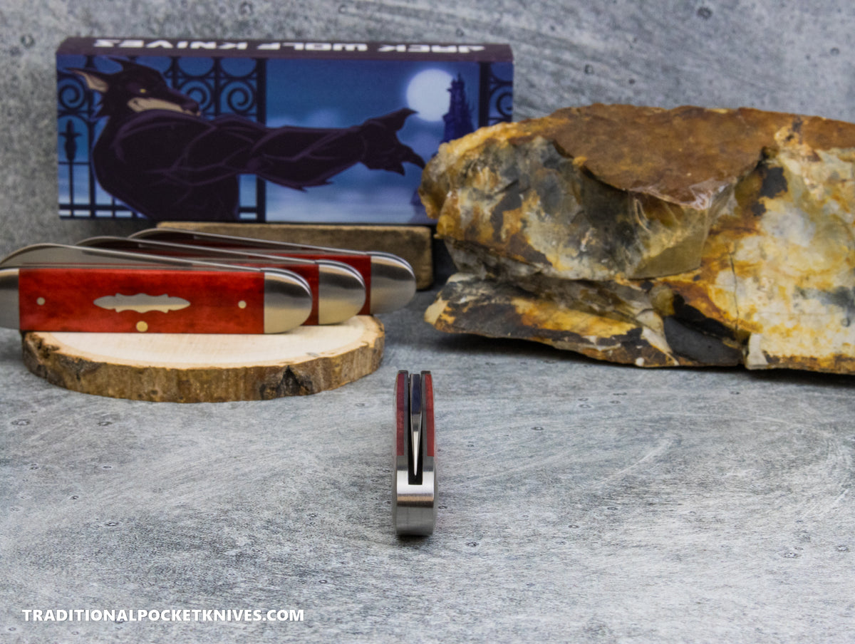 Jack Wolf Knives Equal End Smooth Red Bone - Gateway Series