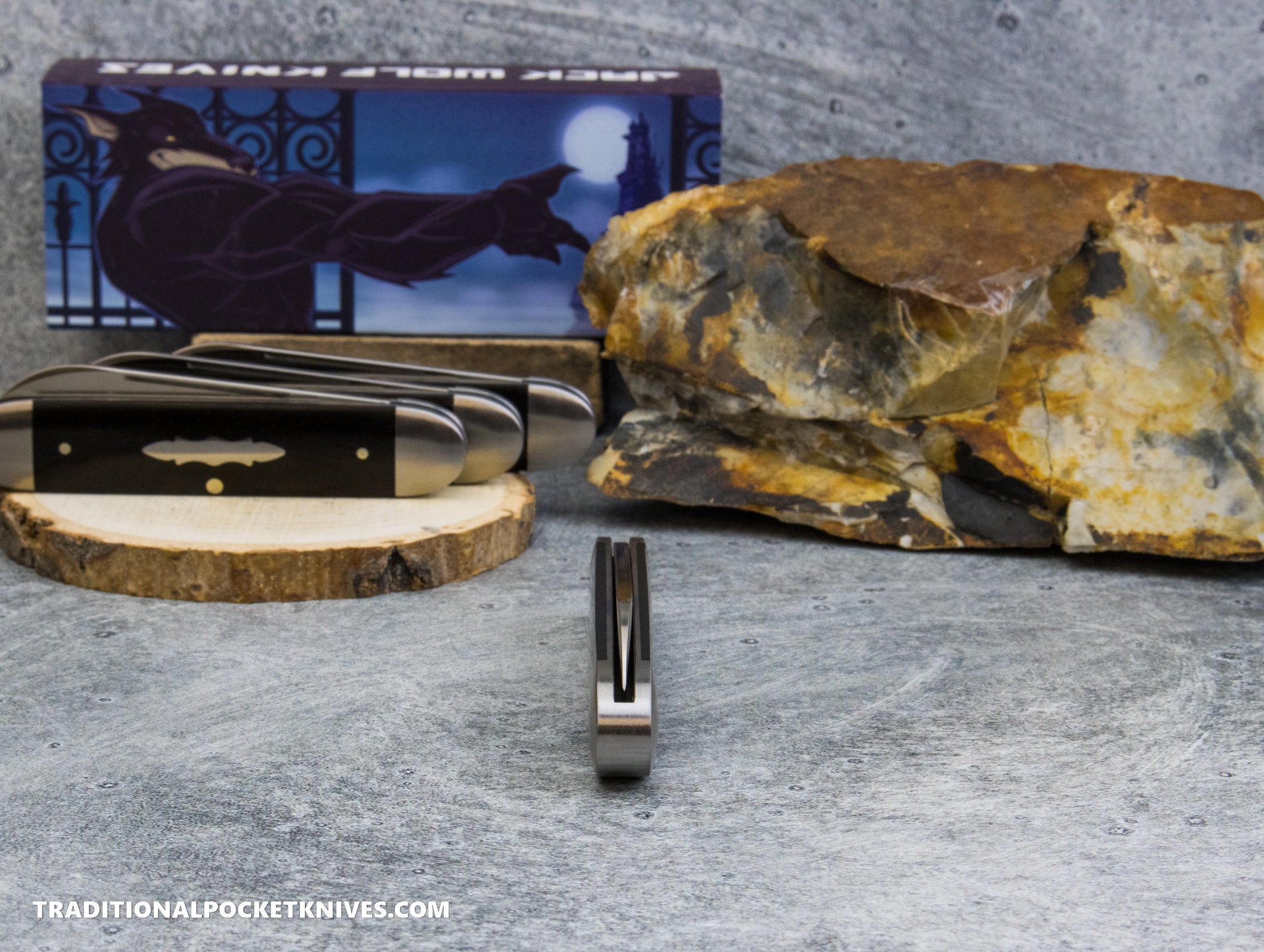 ゆうき　2本セット Jack Wolf Knives Gateway Equal End Ebony Wood - Gateway Series - C