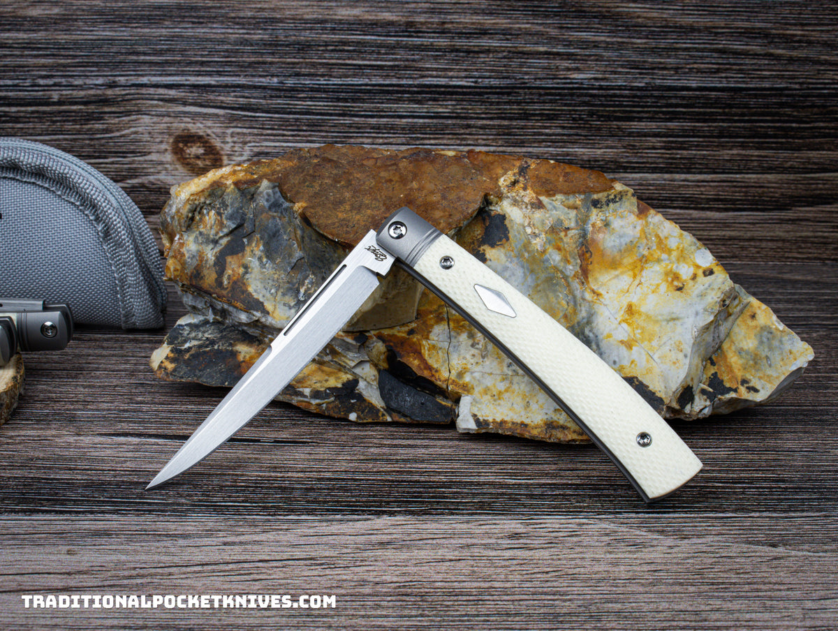 ESNYX Silver Line Barracuda Slipjoint Ivory G10 M390