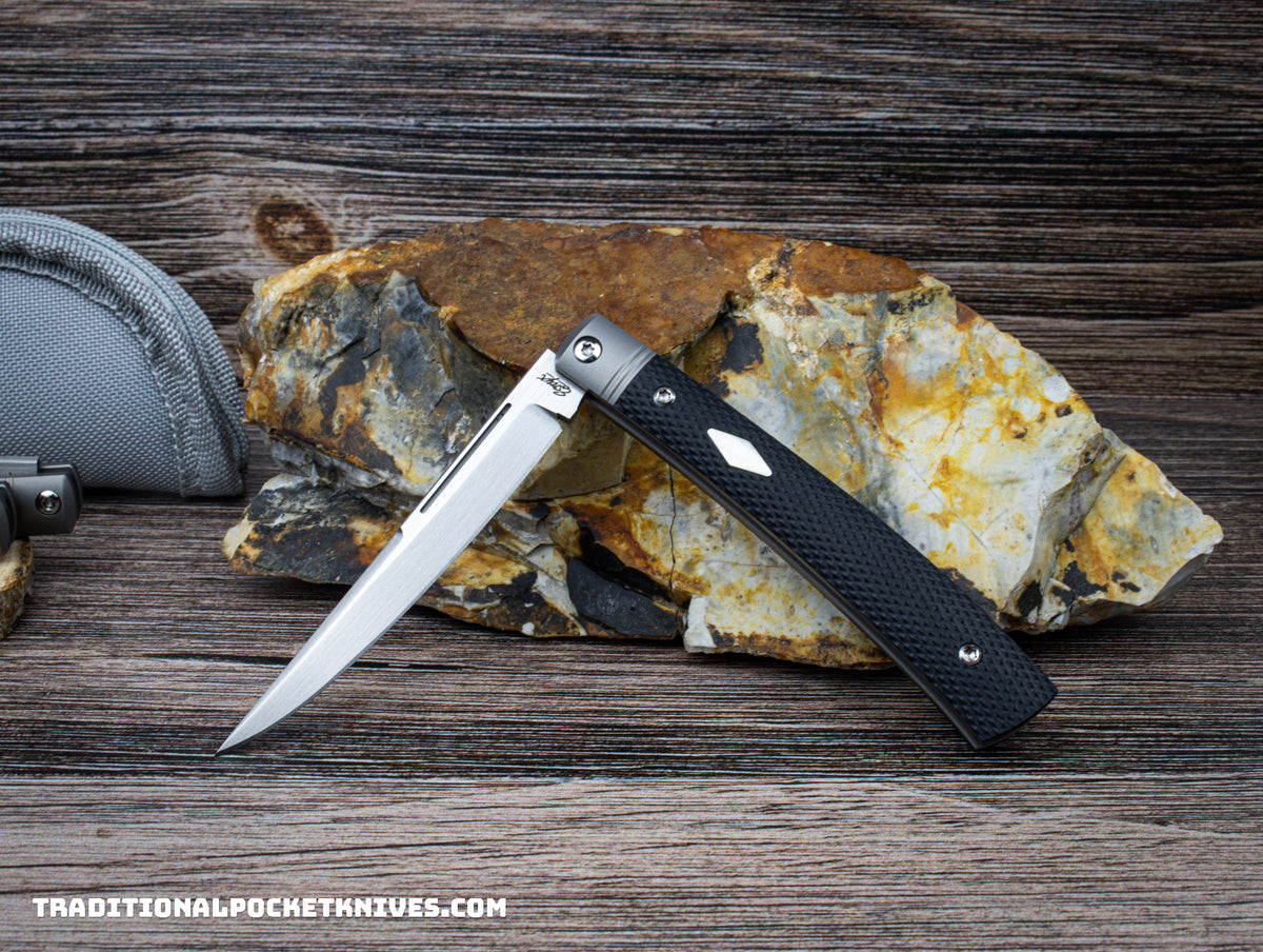 ESNYX Silver Line Barracuda Slipjoint Black G10 M390