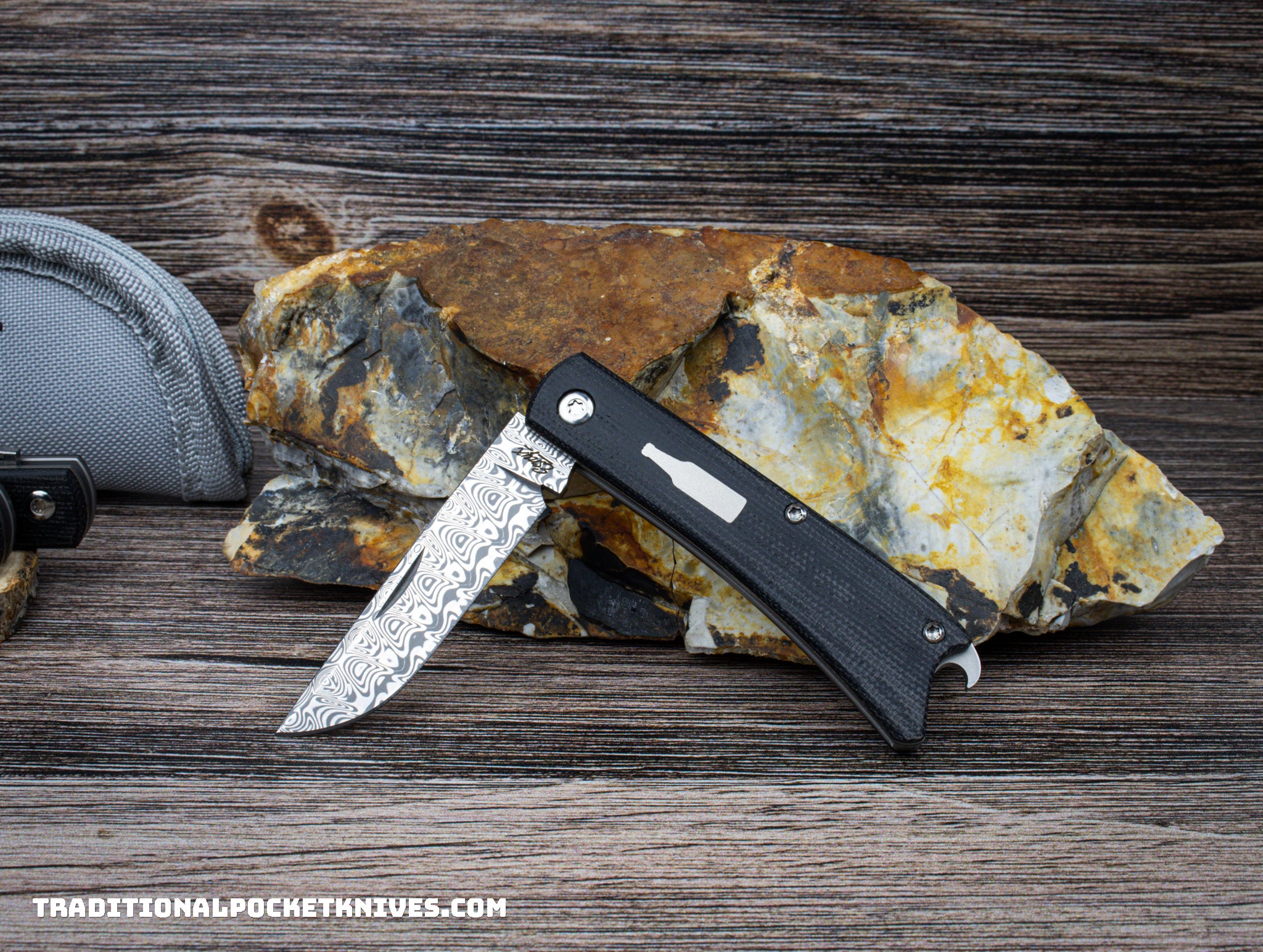 ESNYX Silver Line Beer Buster Junior Slipjoint Black Micarta