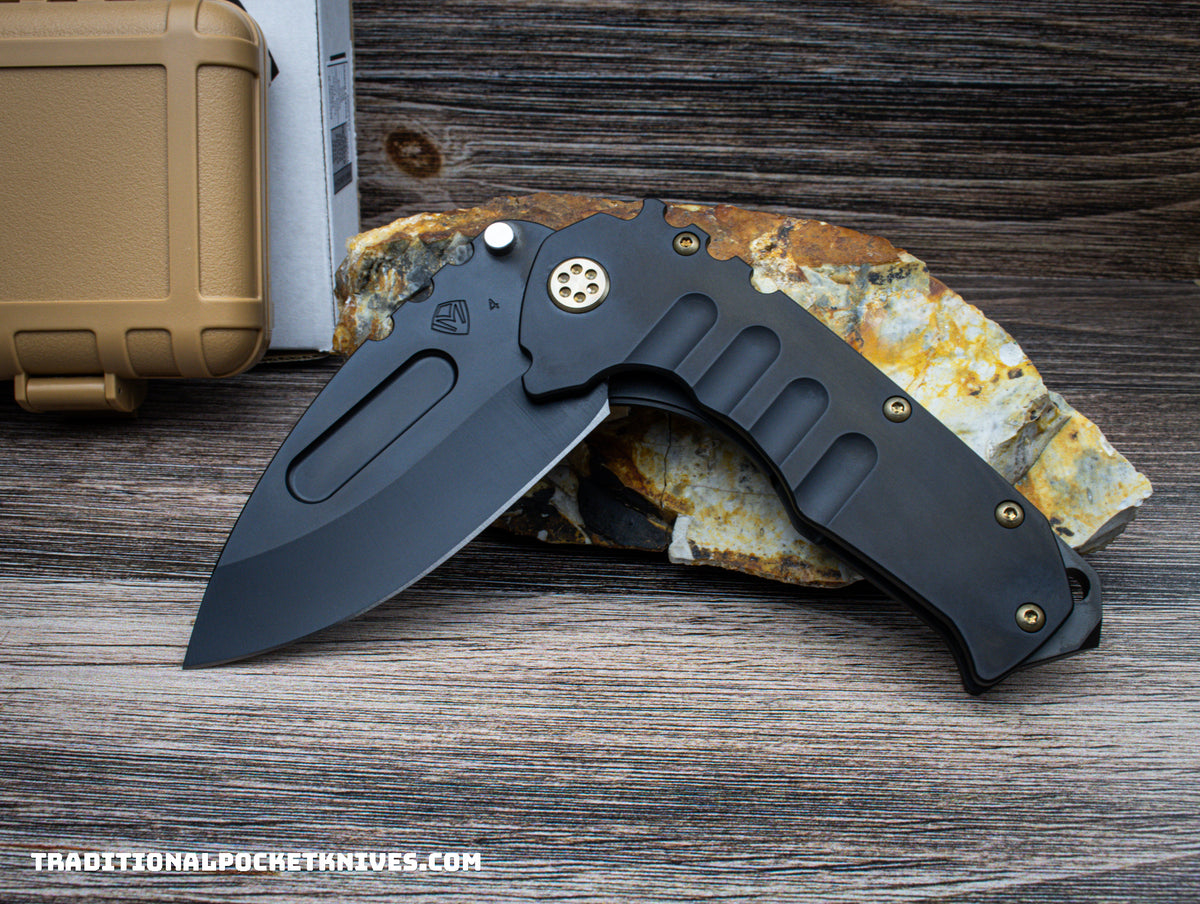 Medford Knives Praetorian &quot;T&quot; PVD Drop Point / S45VN / PVD Handle / PVD Spring / Bronze HW / Brushed Bronze Clip / PVD Breaker