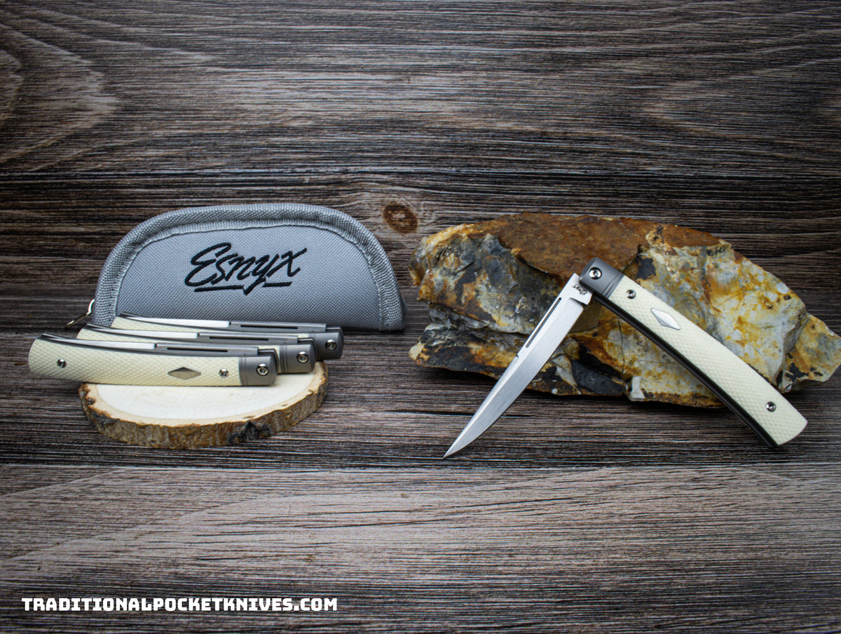 ESNYX Silver Line Barracuda Slipjoint Ivory G10 M390