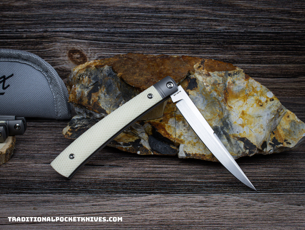 ESNYX Silver Line Barracuda Slipjoint Ivory G10 M390