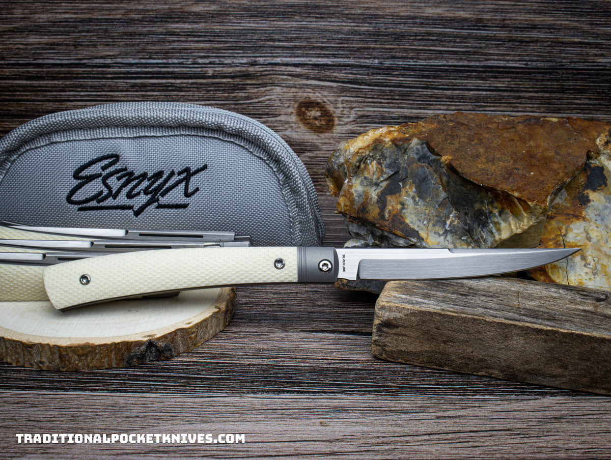 ESNYX Silver Line Barracuda Slipjoint Ivory G10 M390