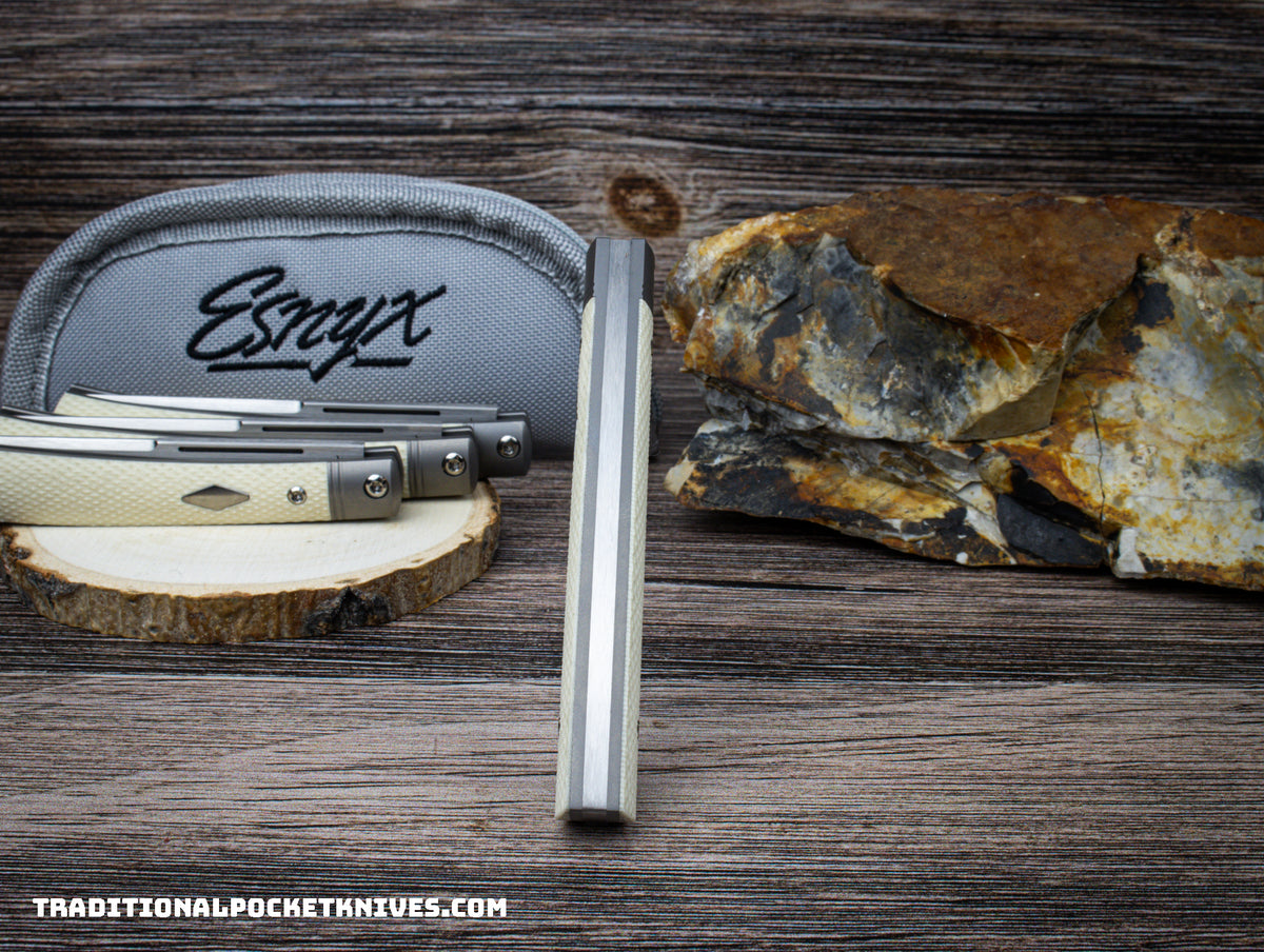 ESNYX Silver Line Barracuda Slipjoint Ivory G10 M390