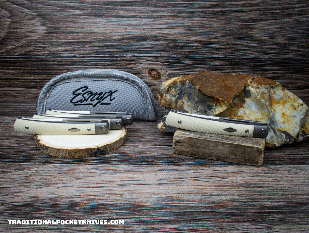 ESNYX Silver Line Barracuda Slipjoint Ivory G10 M390