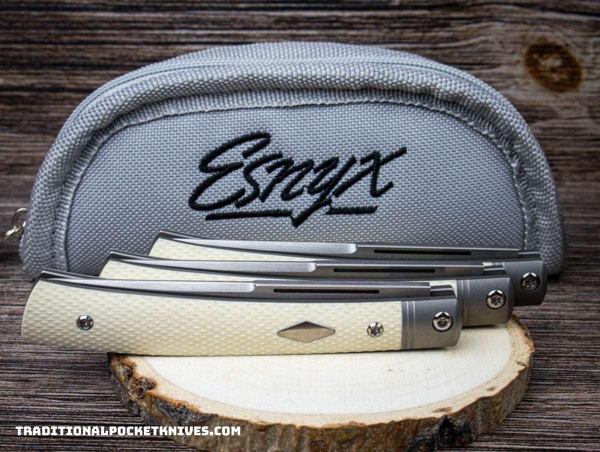 ESNYX Silver Line Barracuda Slipjoint Ivory G10 M390