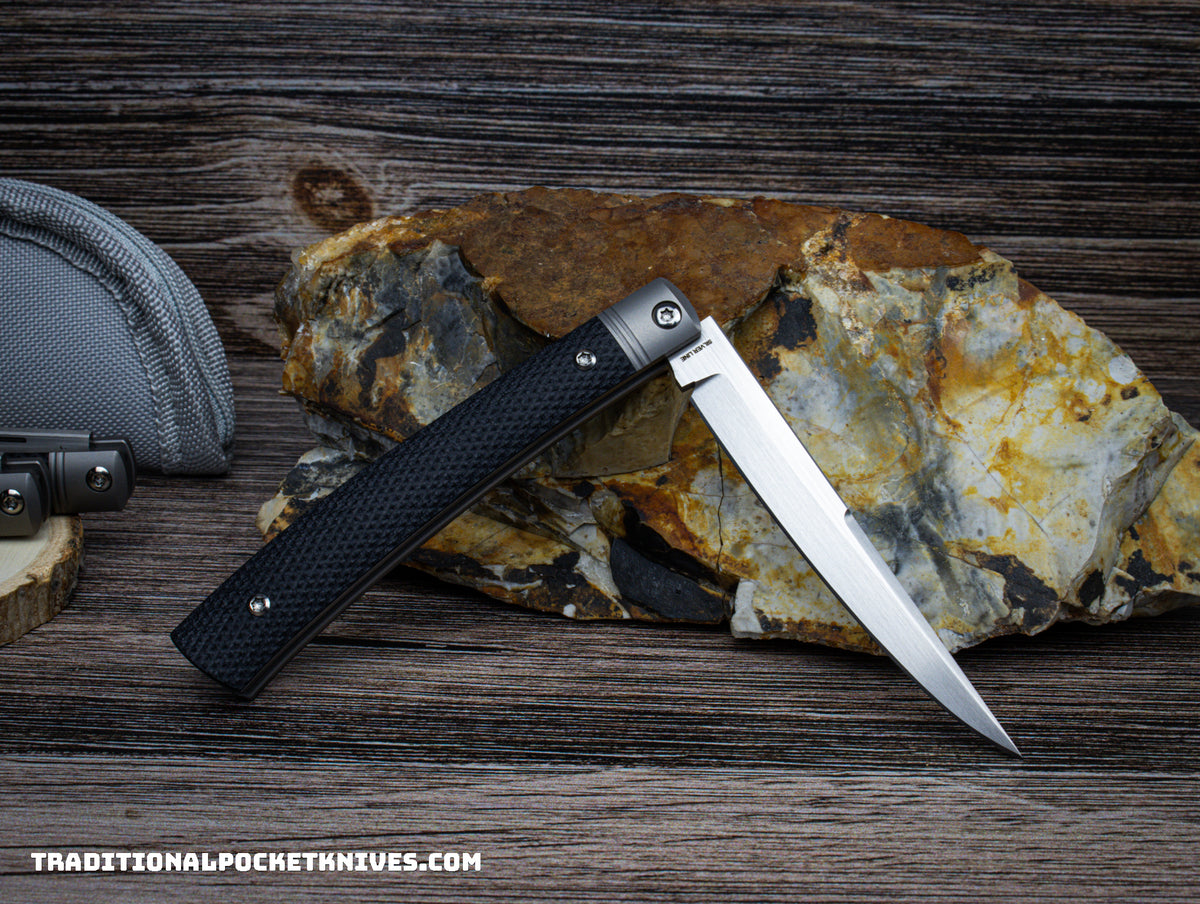 ESNYX Silver Line Barracuda Slipjoint Black G10 M390