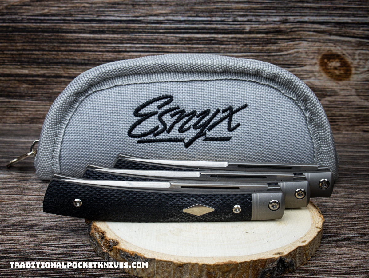 ESNYX Silver Line Barracuda Slipjoint Black G10 M390