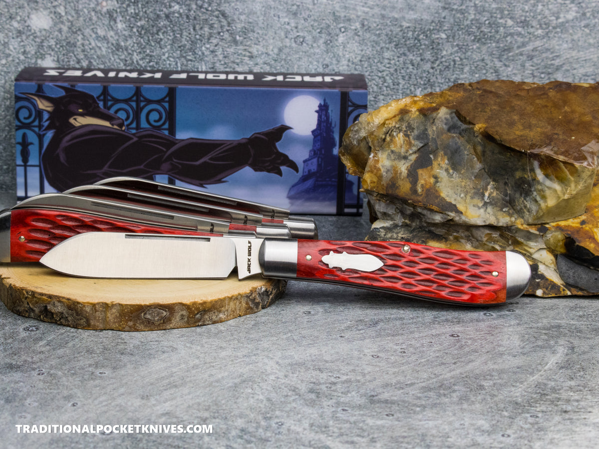 Jack Wolf Knives Gateway Eureka Red Jigged Bone - Gateway Series - Dealer Exclusive