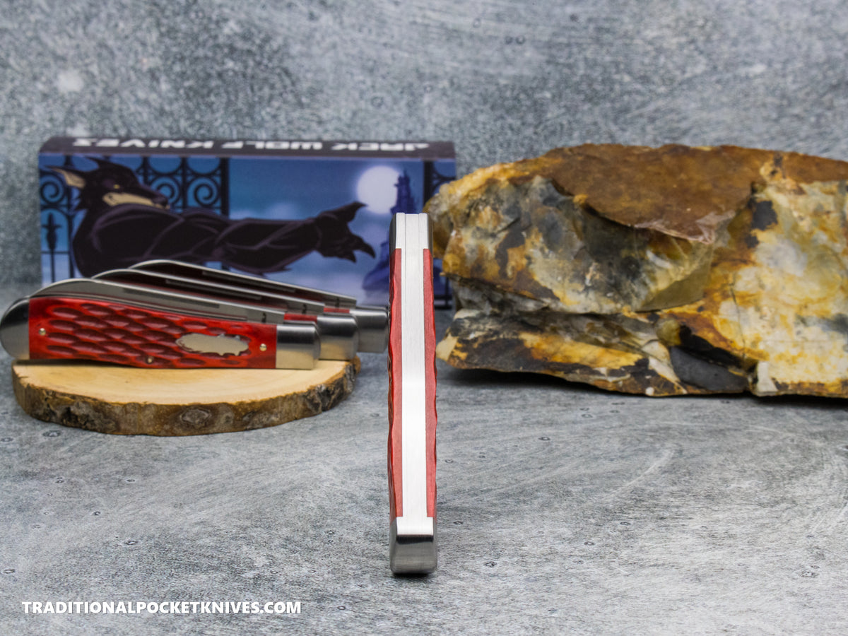 Jack Wolf Knives Gateway Eureka Red Jigged Bone - Gateway Series - Dealer Exclusive