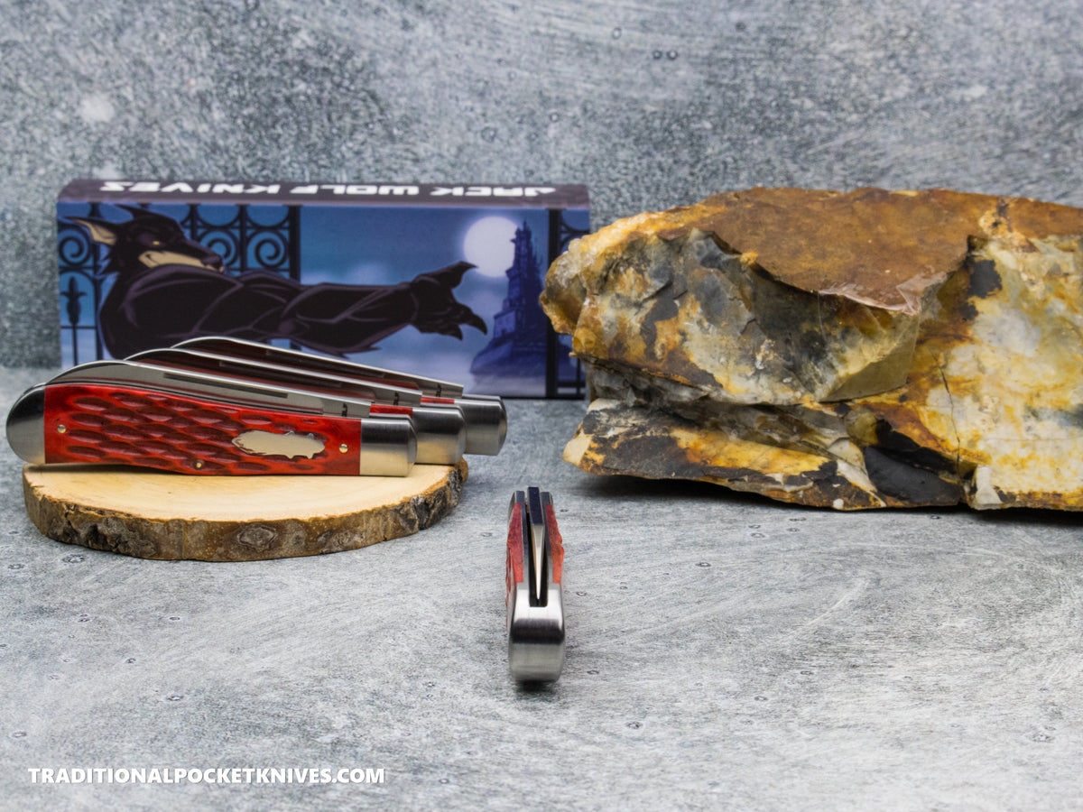 Jack Wolf Knives Gateway Eureka Red Jigged Bone - Gateway Series - Dealer Exclusive