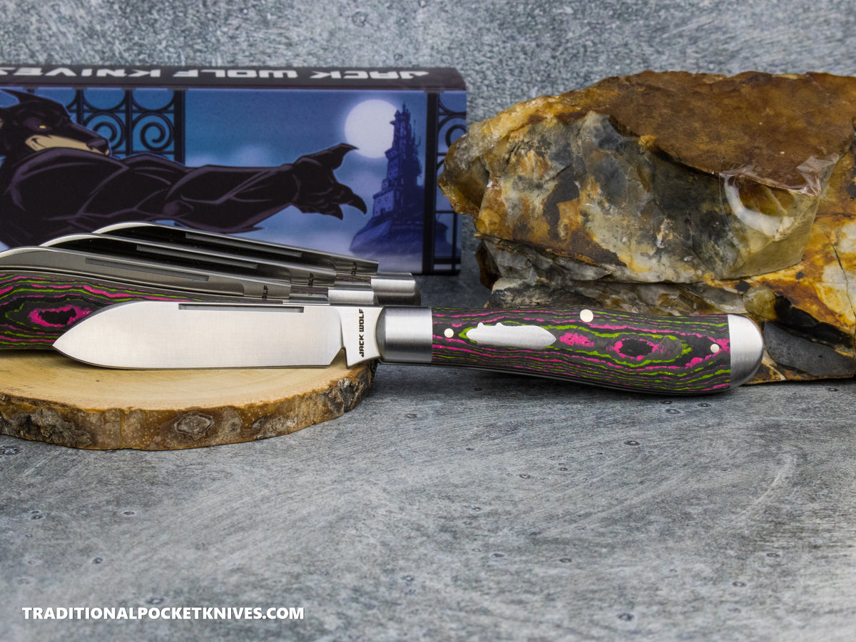 Jack Wolf Knives Gateway Eureka CamoCarbon Watermelon Sugar - Gateway Series
