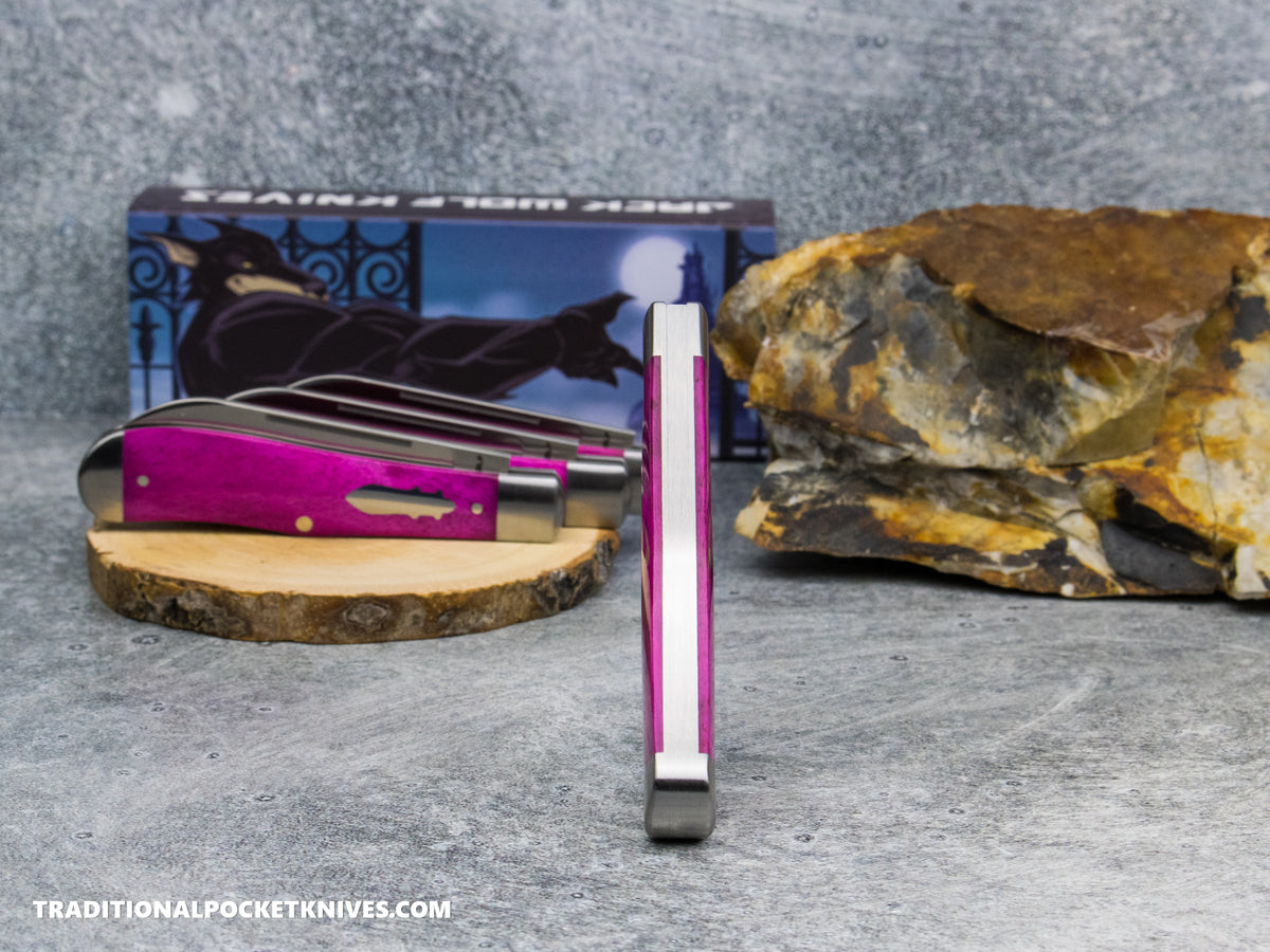 Jack Wolf Knives Gateway Eureka Smooth Purple Bone - Gateway Series