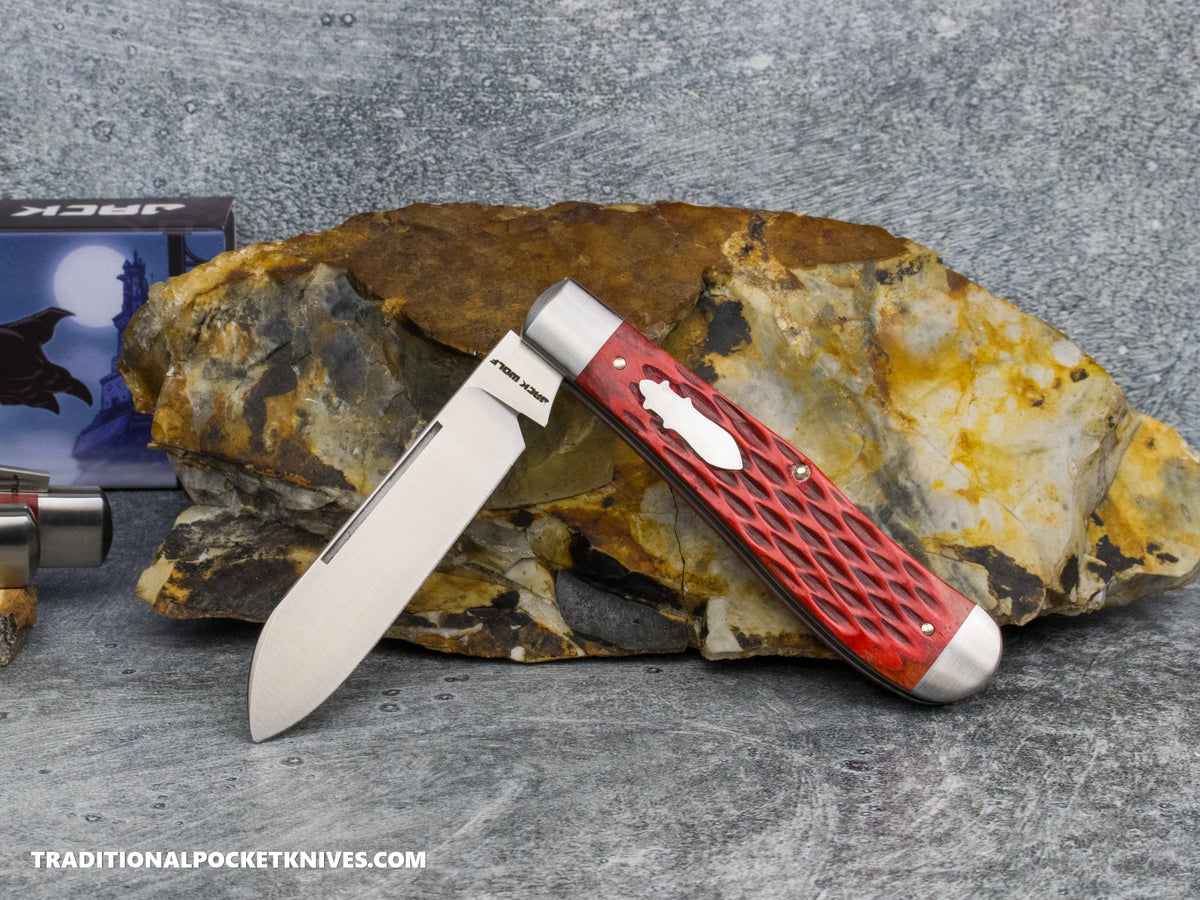 Jack Wolf Knives Gateway Eureka Red Jigged Bone - Gateway Series - Dealer Exclusive
