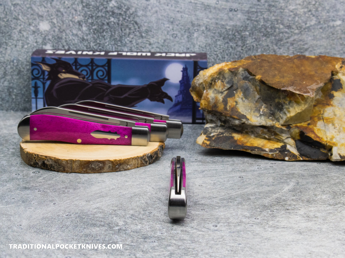Jack Wolf Knives Gateway Eureka Smooth Purple Bone - Gateway Series