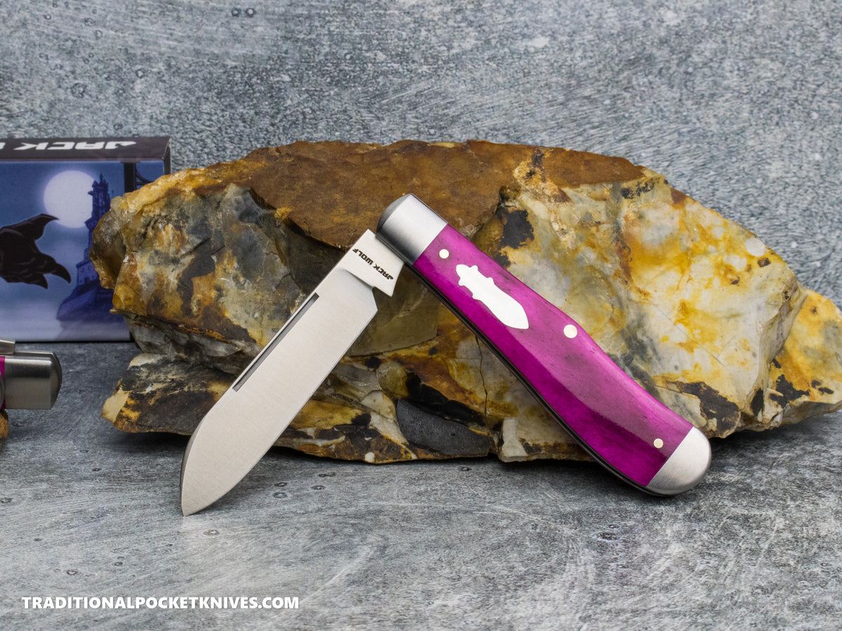 Jack Wolf Knives Gateway Eureka Smooth Purple Bone - Gateway Series