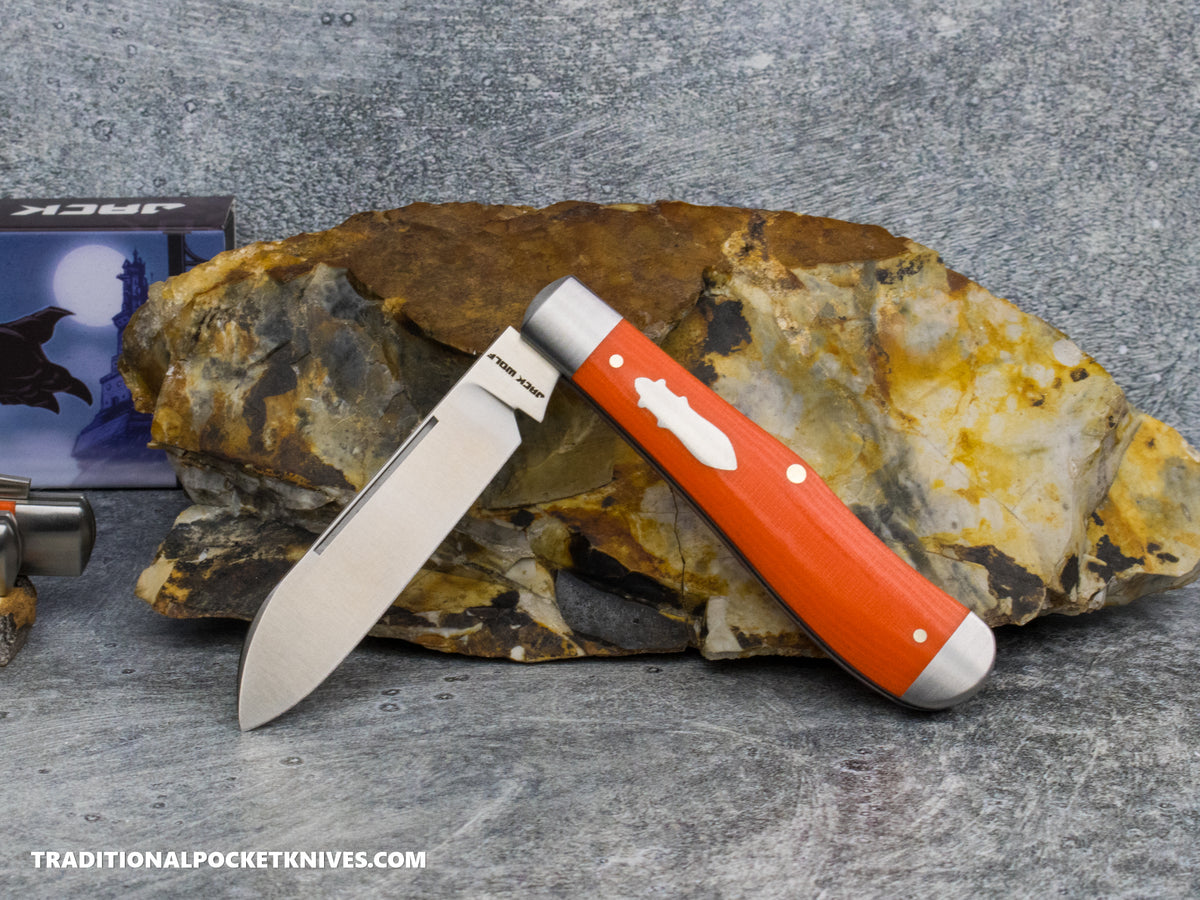 Jack Wolf Knives Gateway Eureka Vibe Linen Bengal Orange - Gateway Series