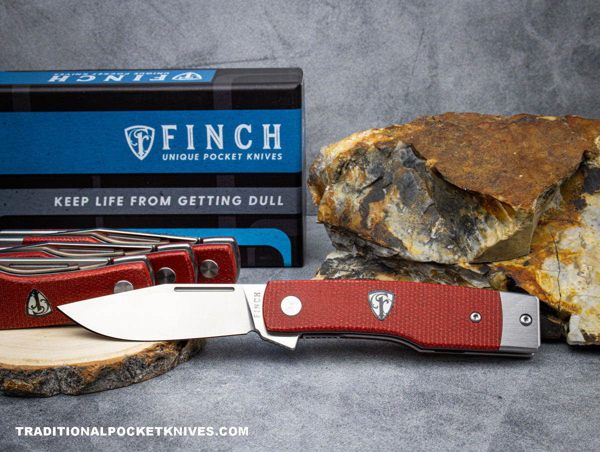 Finch Hatfield Red Canvas Micarta