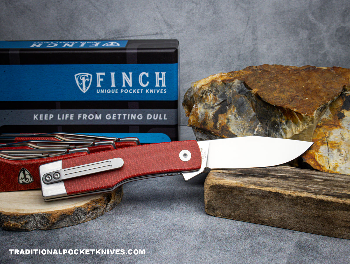 Finch Hatfield Red Canvas Micarta