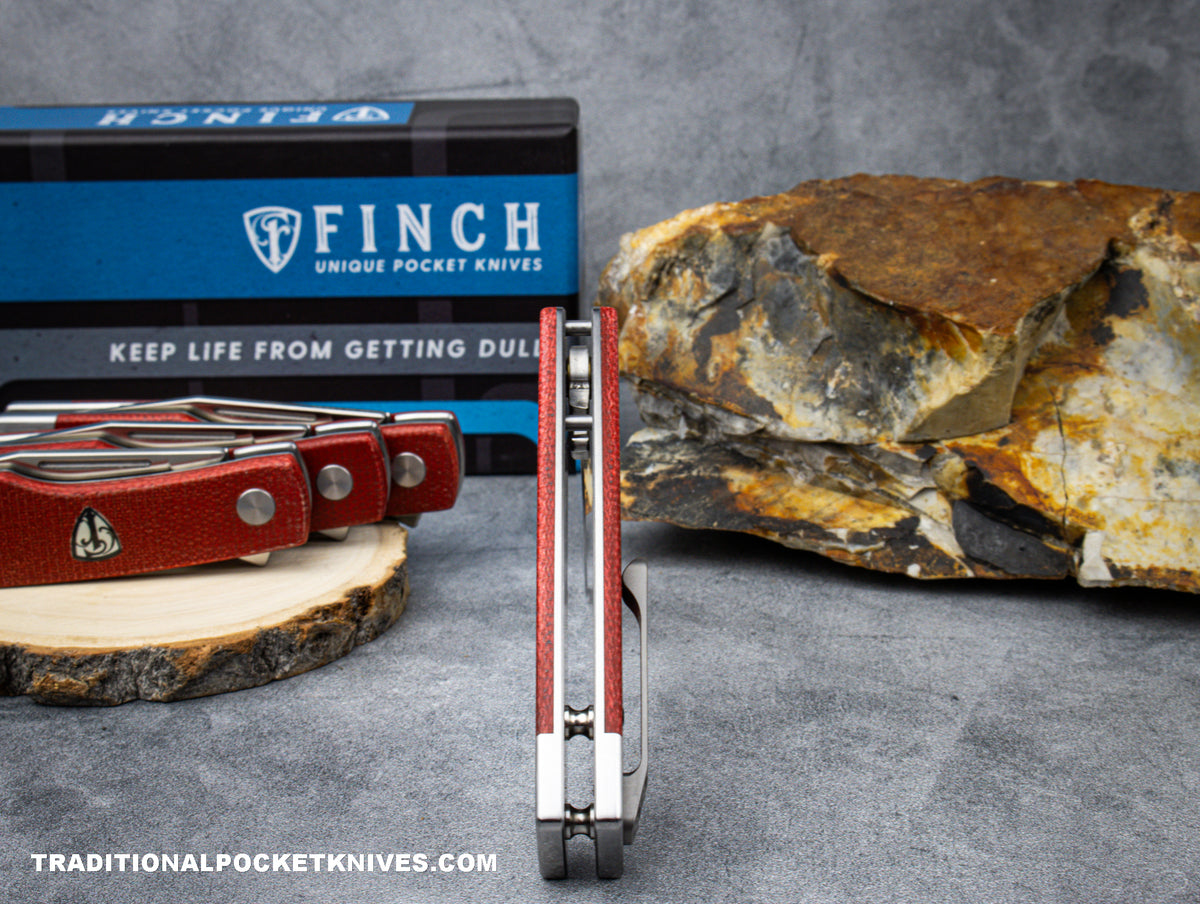 Finch Hatfield Red Canvas Micarta