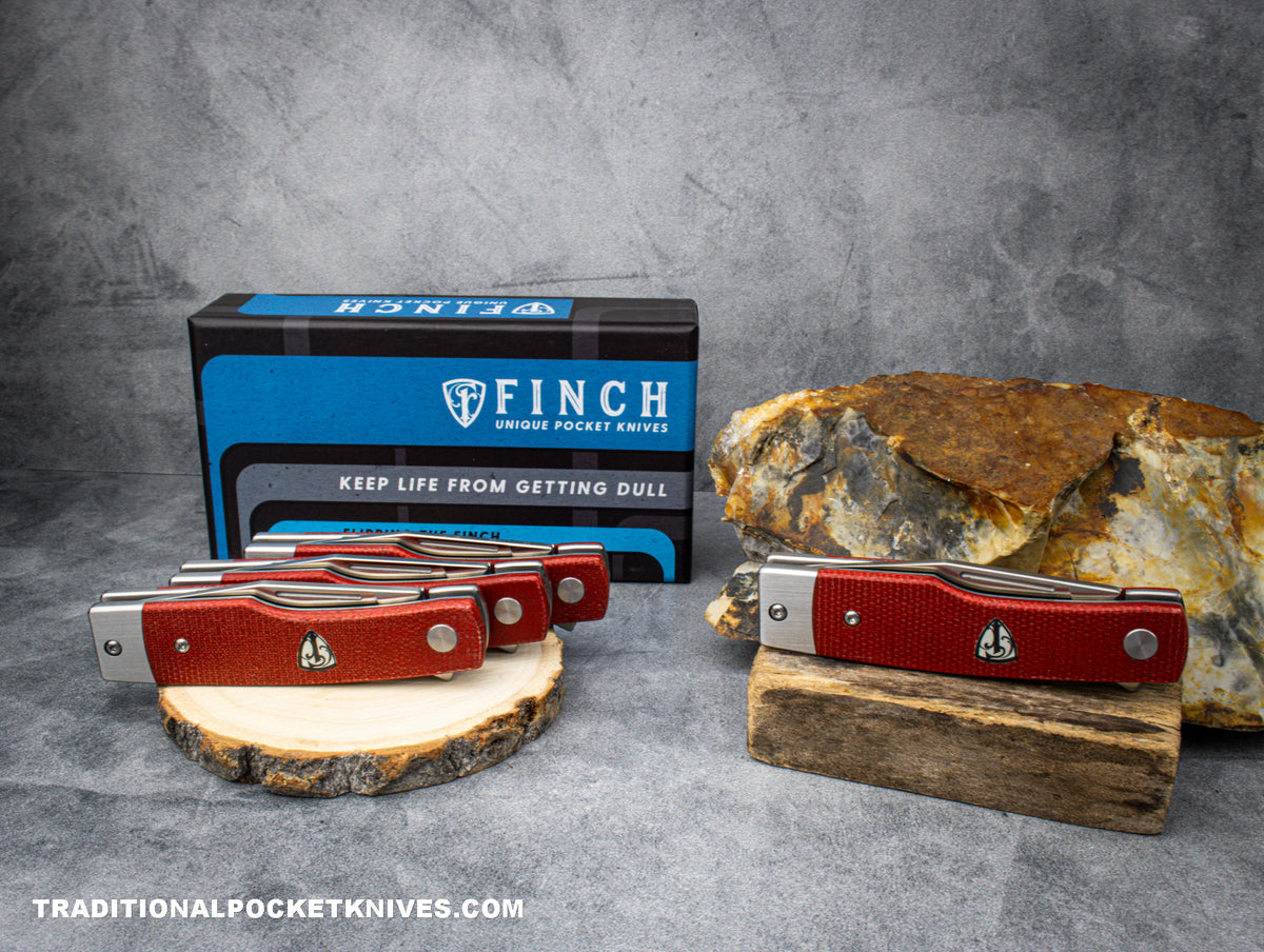 Finch Hatfield Red Canvas Micarta