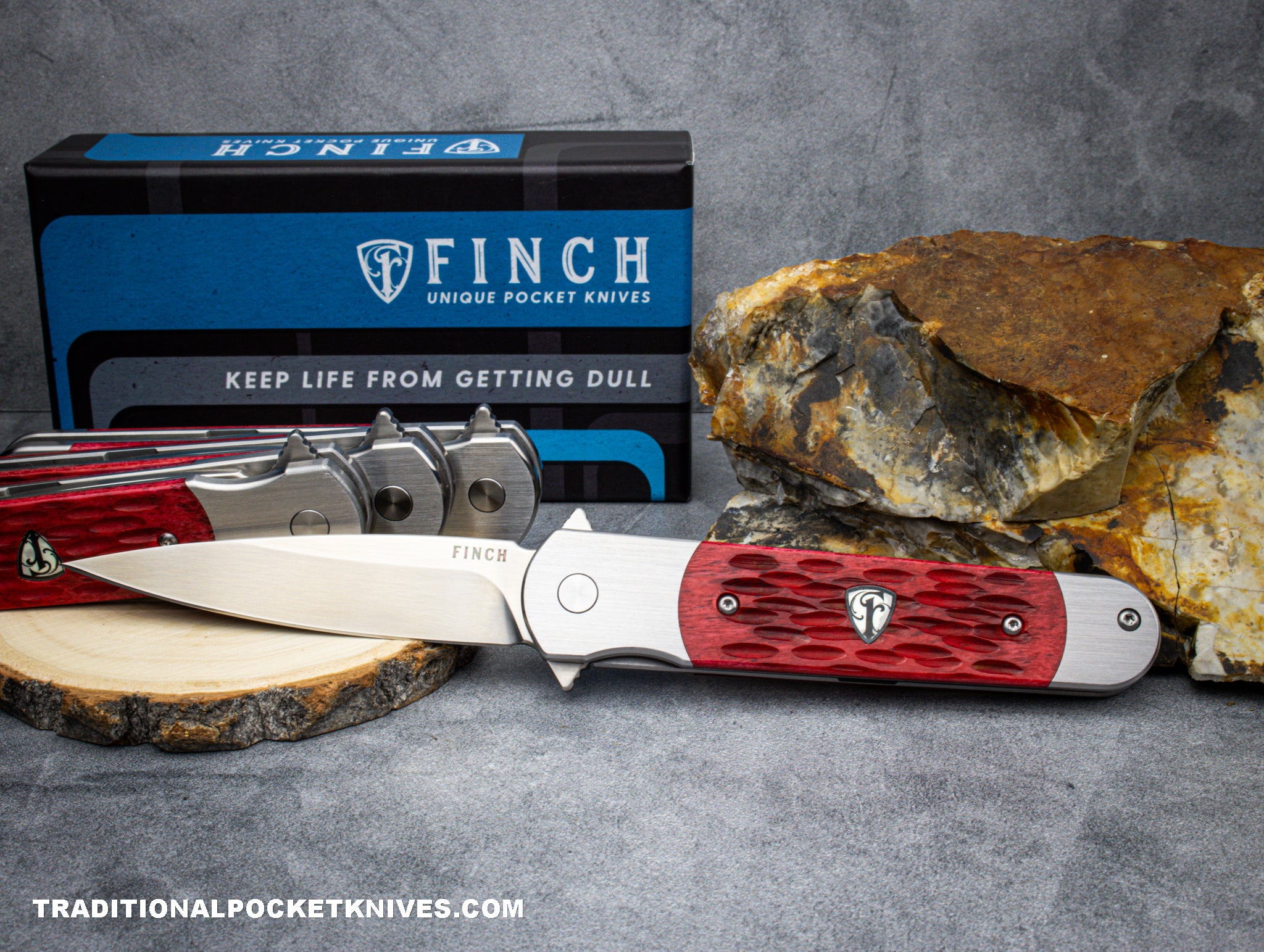 Finch RoadRunner Red Jigged Bone - C. Risner Cutlery LLC