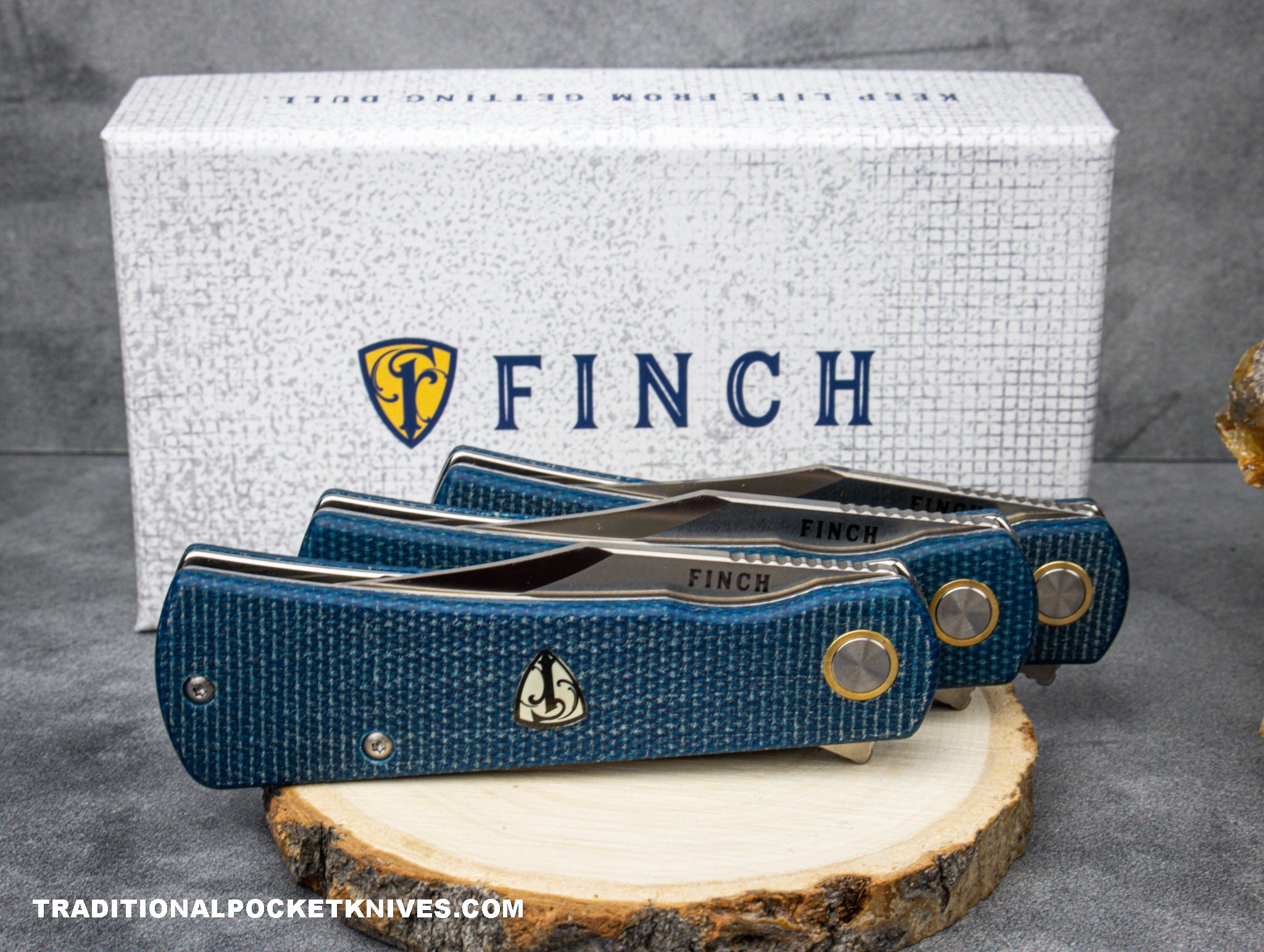 Finch Drifter Blue Micarta - C. Risner Cutlery LLC